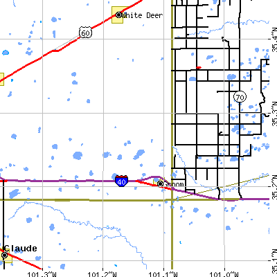 Zip code 79039 close-up map