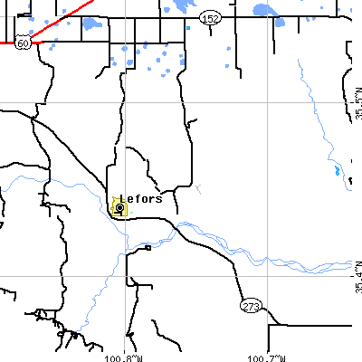 Zip code 79054 close-up map