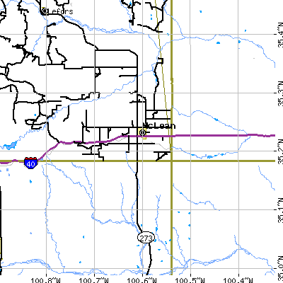 Zip code 79057 close-up map