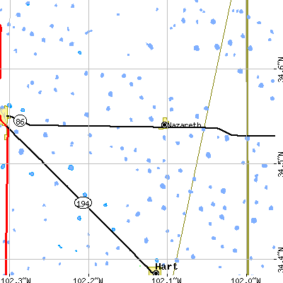 Zip code 79063 close-up map