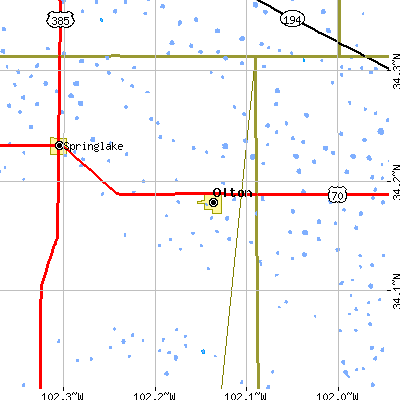 Zip code 79064 close-up map