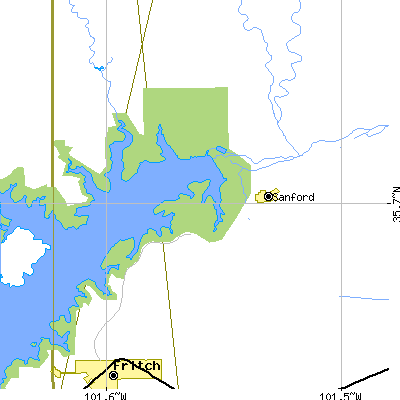 Zip code 79078 close-up map