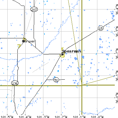 Zip code 79081 close-up map