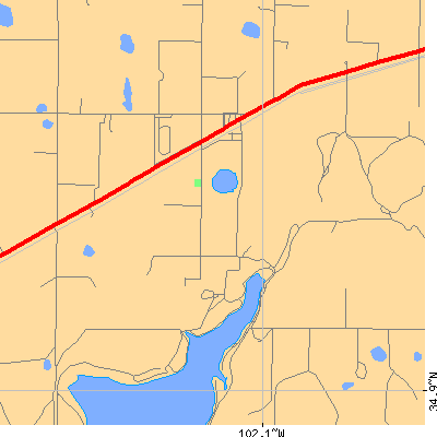 Zip code 79091 close-up map