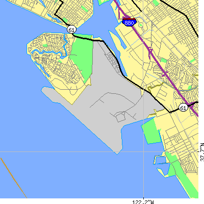 Zip code 94502 close-up map