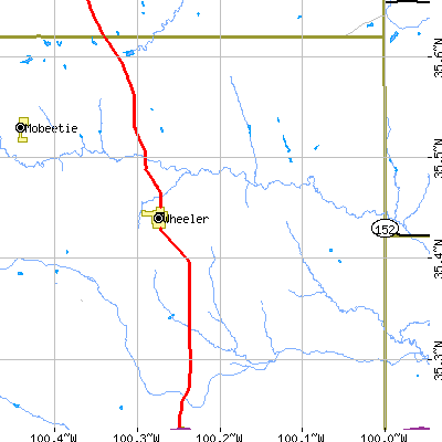 Zip code 79096 close-up map
