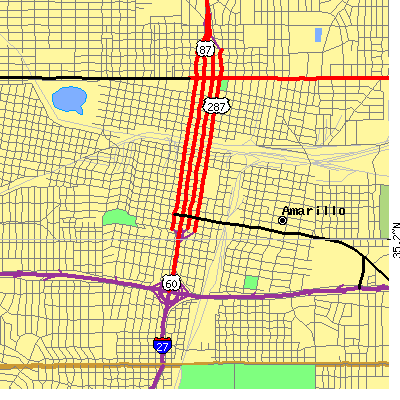 Zip code 79101 close-up map