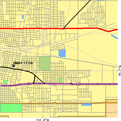 Zip code 79104 close-up map
