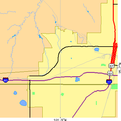 Zip code 79106 close-up map