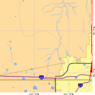 Zip code 79124 close-up map