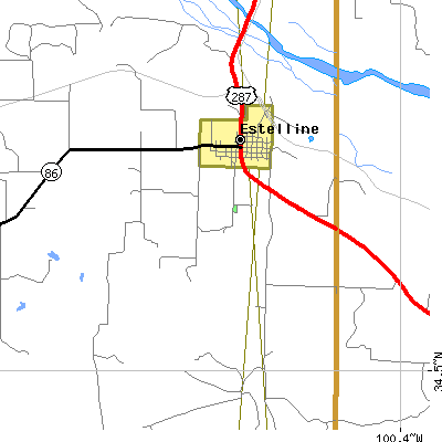 Zip code 79233 close-up map