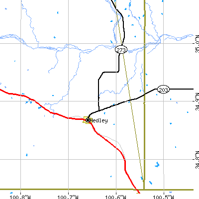 Zip code 79237 close-up map