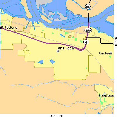 Zip code 94509 close-up map