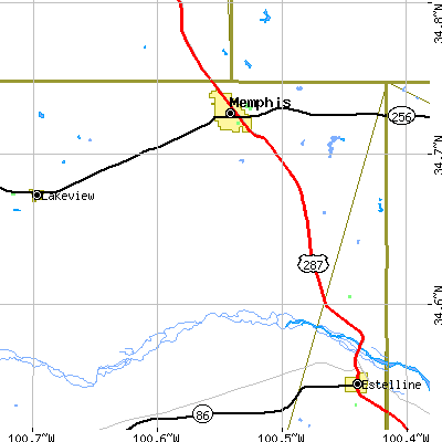 Zip code 79245 close-up map