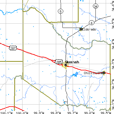 Zip code 79252 close-up map