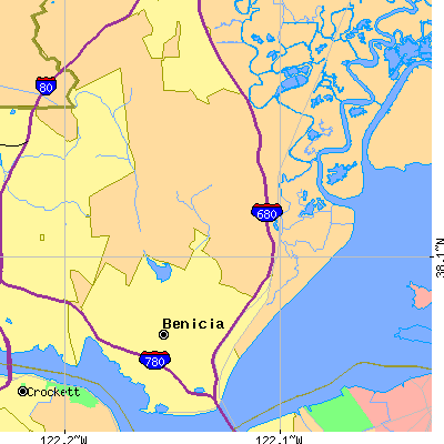 Zip code 94510 close-up map
