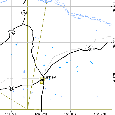 Zip code 79261 close-up map