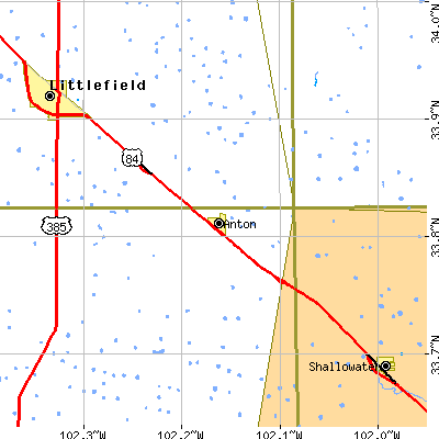 Zip code 79313 close-up map