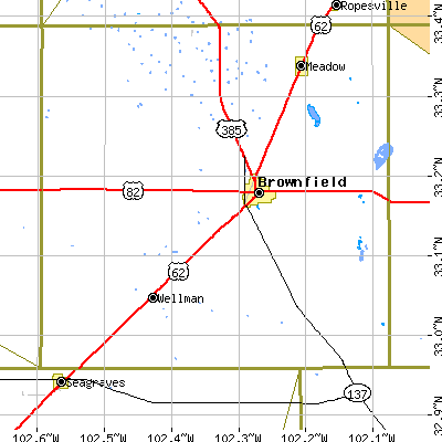 Zip code 79316 close-up map
