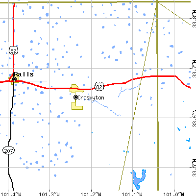 Zip code 79322 close-up map