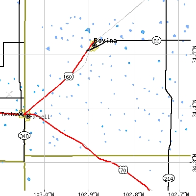 Zip code 79325 close-up map
