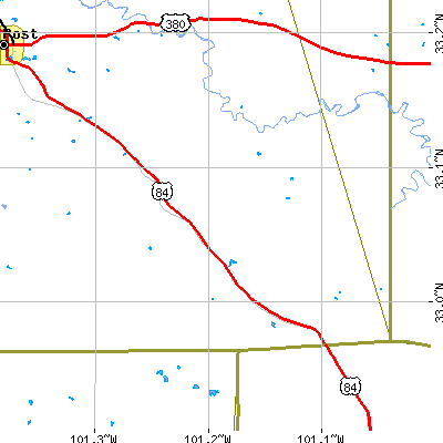 Zip code 79330 close-up map