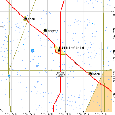 Zip code 79339 close-up map
