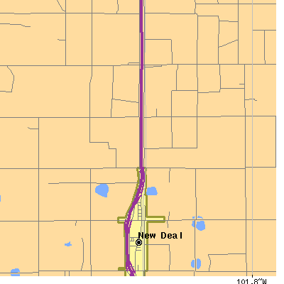 Zip code 79350 close-up map