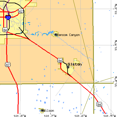Zip code 79364 close-up map