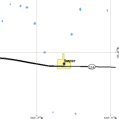 Zip code 79367 close-up map