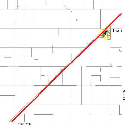 Zip code 79378 close-up map