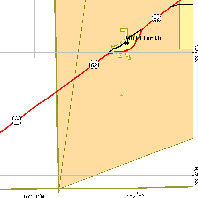 Zip code 79382 close-up map