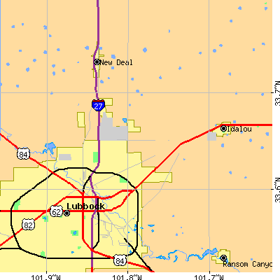 Zip code 79403 close-up map