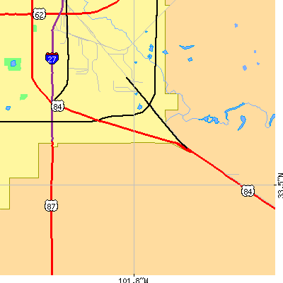 Zip code 79404 close-up map