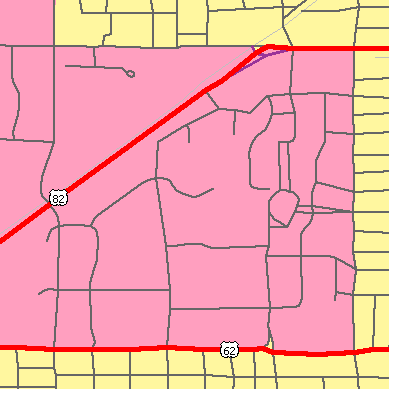 Zip code 79406 close-up map