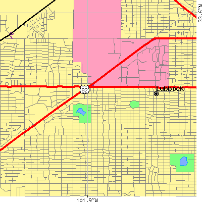 Zip code 79410 close-up map