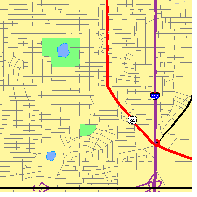 Zip code 79412 close-up map