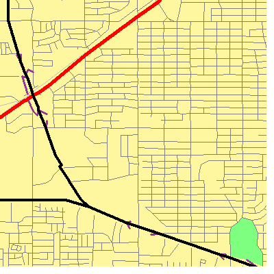 Zip code 79414 close-up map