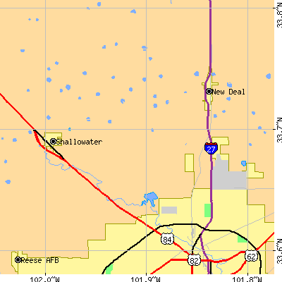 Zip code 79415 close-up map