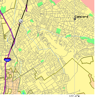 Zip code 94518 close-up map