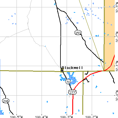 Zip code 79506 close-up map