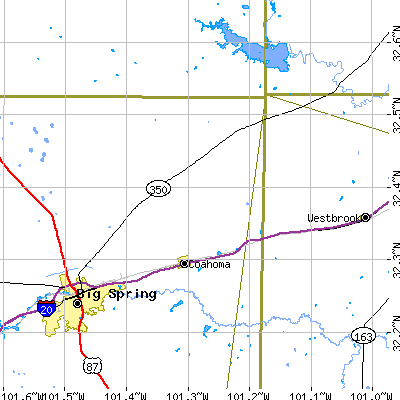 Zip code 79511 close-up map