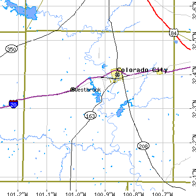 Zip code 79512 close-up map