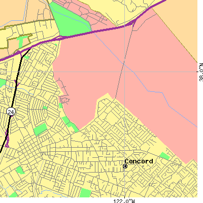 Zip code 94519 close-up map