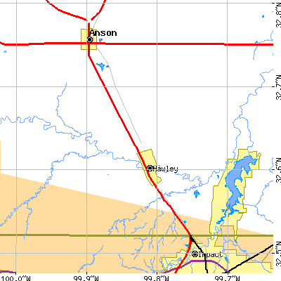 Zip code 79525 close-up map