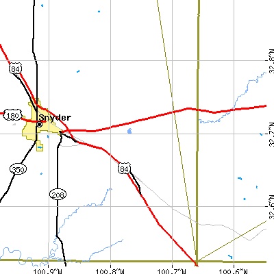 Zip code 79526 close-up map