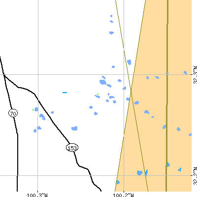 Zip code 79537 close-up map