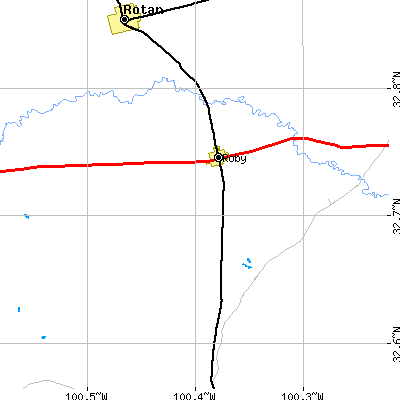 Zip code 79543 close-up map