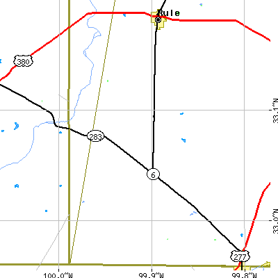 Zip code 79548 close-up map
