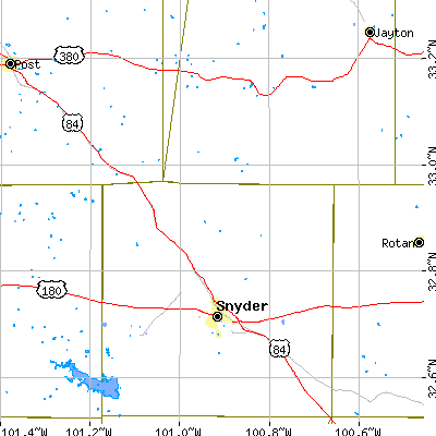 Zip code 79549 close-up map